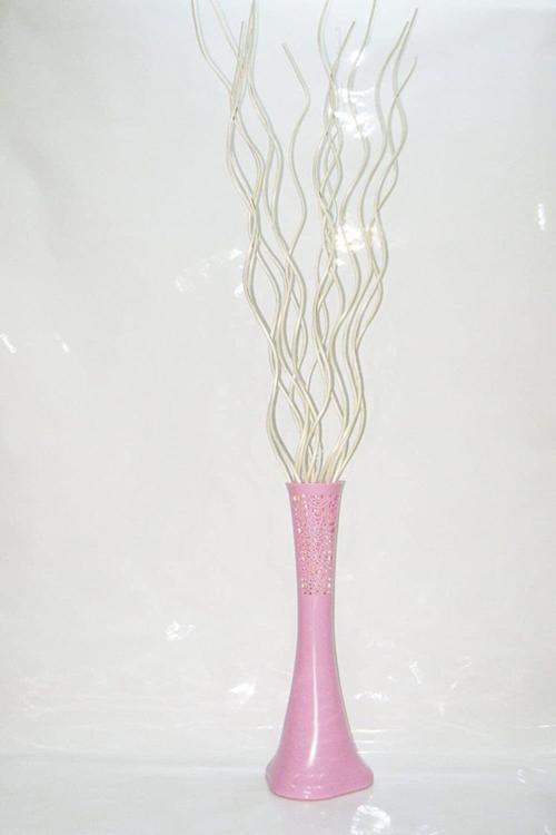 60 Cm Uzun Pembe Desenli Vazo 15 Adet 160 Cm Krem Dal