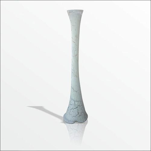 Çatlatma Beyaz Fil Ayağı Devrilmez Cam Vazo 60 Cm