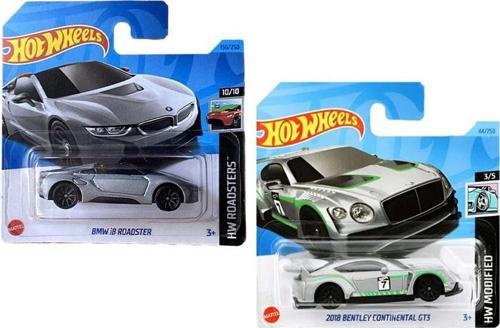 2 Araç Set - Bmw i8 Roadster & 2018 Bentley Continental Gt3 (1/64)