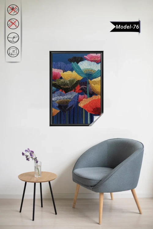Statik Tutunma Özellikli Tablo - Poster Çiçek (Model-76)