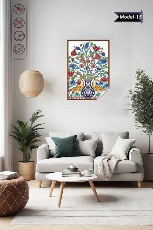 Statik Tutunma Özellikli Tablo - Poster Çini (Model- 15)