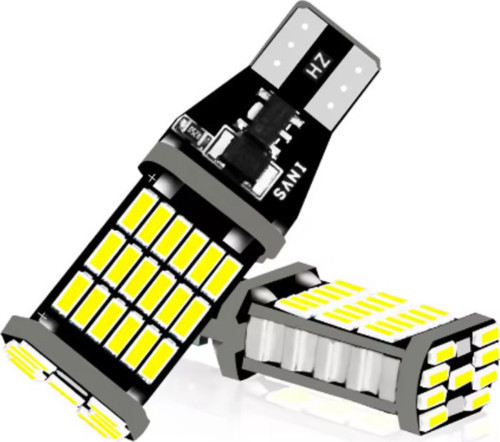 2 Adet Beyaz T15 Led 45 Ledli W16W Tip Dipsiz Ampul