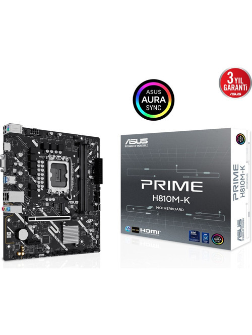Prime H810M-K 6400Mhz Ddr5 Soket Lga1851 M.2 Hdmi Vga Matx Anakart