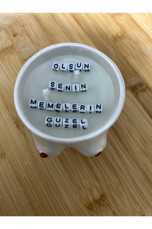 Tarçın Kokulu Gizli Mesajlı Memeli Bardak Mum | Dekoratif Mum