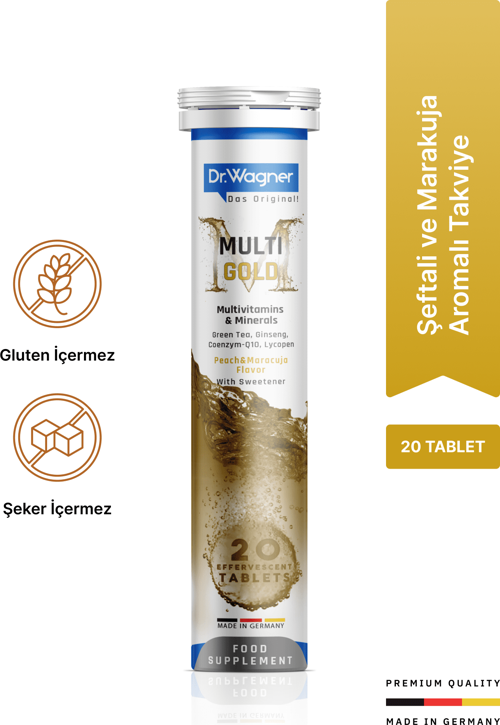 Multi-Gold, Günlük Vitamin + Enerji - 20 Efervesan Tablet