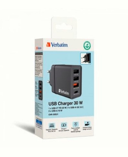 USB 30W Şarj Aleti (Siyah)