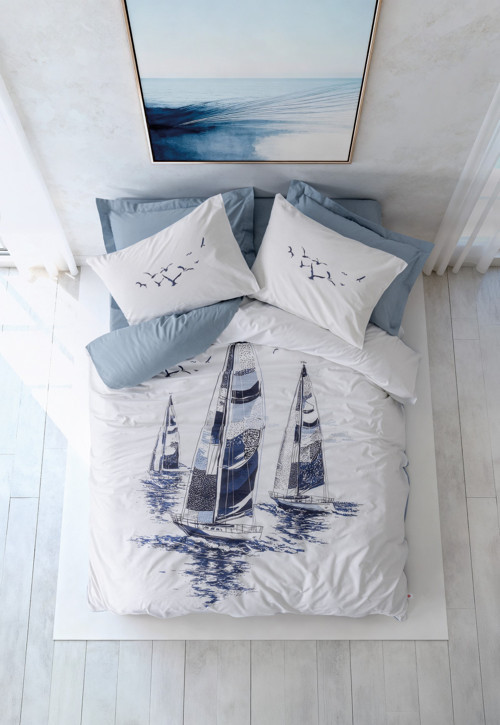 Maritime Tek Kişilik Nevresim Takımı Skipper Indigo