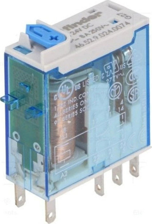 24v DC 8 Pinli Röle 2 Açık 2 Kapalı Kontaklı 8 Amper (Bobin 24 Volt Doğru Akım 8 Kalın Soket