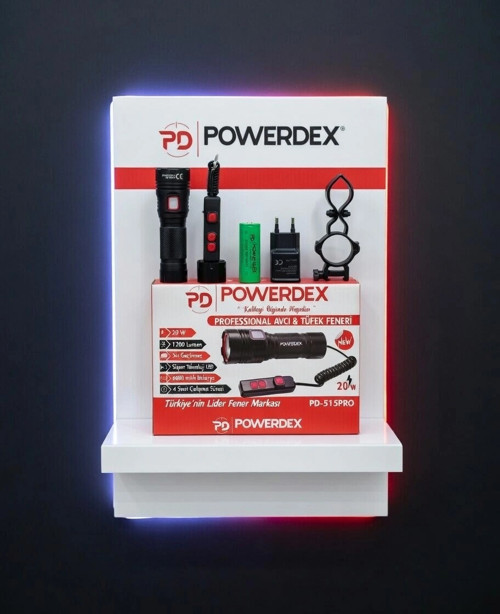 20w Şarjlı Ledli Profesyonel Avcı Tüfek El Feneri 1200Lm 26650 Pil 6000mAh 3.7v IP65
