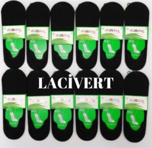 Erkek Bambu Lacivert Babet Çorap Plus Dikişsiz 12'Li