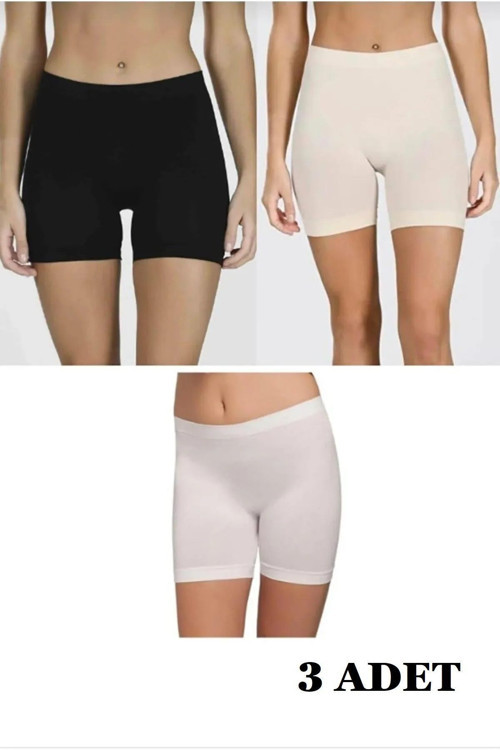 Kadın Asorti 3 Renk Seamless Dikişsiz Şort Boxer