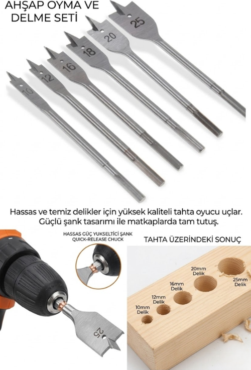 6 Parça Matkap Uçuna Takılan Tahta Ahşap Oyma Ağaç Delici Yaprak Seti Panç Yaprak Punch Kelebek Panç