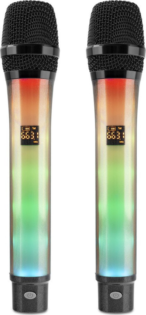 Profesyonel Kablosuz Uhf 2 Mikrofonlu Set Rgb - Siyah WX-82