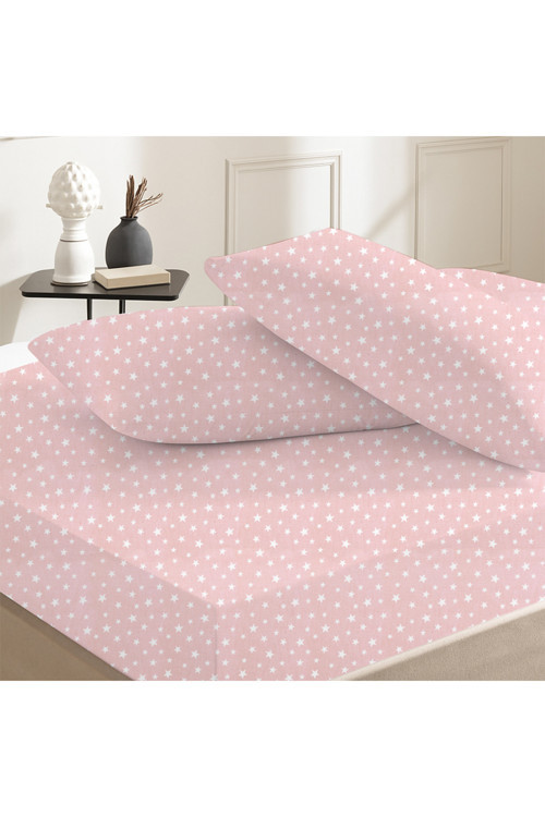 %100 Pamuklu Çift Kişilik Lastikli Çarşaf 160x200+30 | 50x70 Yastık Kılıfı ( 2 Adet )