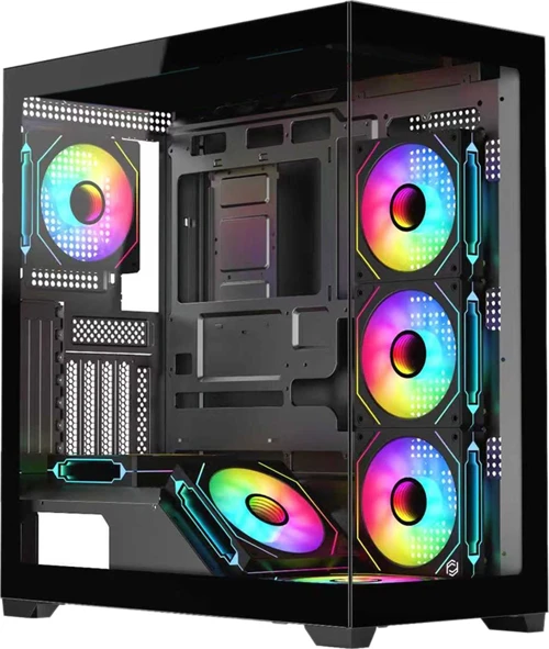 DOMINATOR 650W 80+ 7x120mm ARGB Fan Mid Tower ATX Siyah Gaming (Oyuncu) Kasa