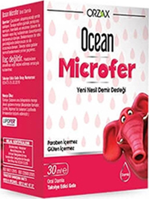 Ocean Microfer Damla 30 ml Demir Desteği 4-10 yaş grubu çocuklar için günde 1 ml'dir...