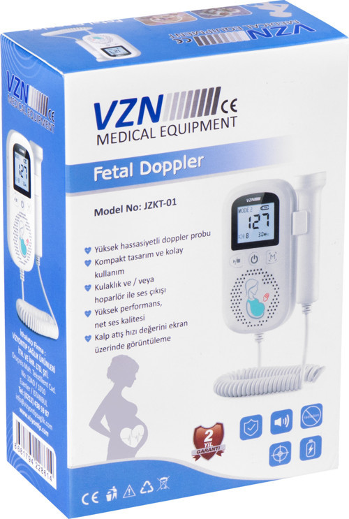 JZKT-01 Fetal Doppler Bebek Kalp Atışı Dinleme Cihazı LCD Ekranlı Hamilelik Fetal Kalp Monitörü