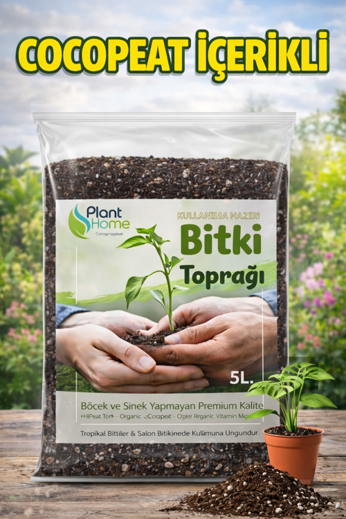 Bitki Toprağı Cocopeat Perlit Karışımlı Kullanıma Hazır Böcek Yapmayan Özel Karışım 5 Litre