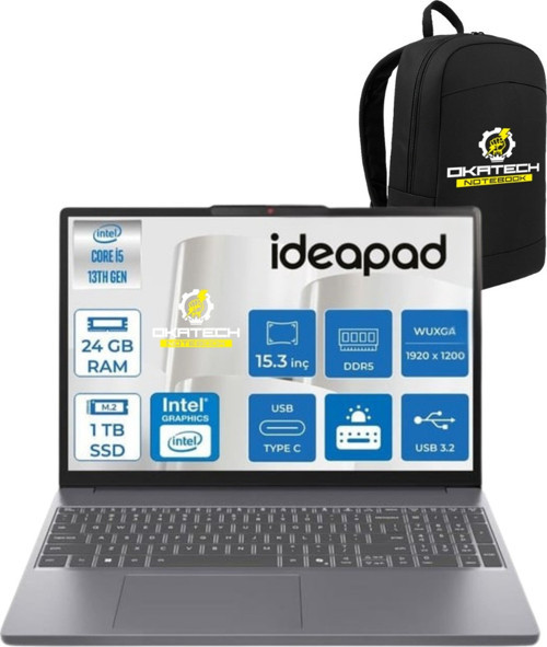 IDEAPAD SLİM 3 İ5-13420H 24 GB RAM 1 TB SSD UHD 15.3" WUXGA WİN11PRO NOTEBOOK+OKATECH ÇANTA
