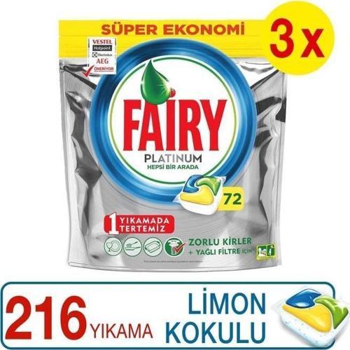 Platinum 216 Yıkama Bulaşık Makinesi Deterjanı Kapsülü Limon Kokulu