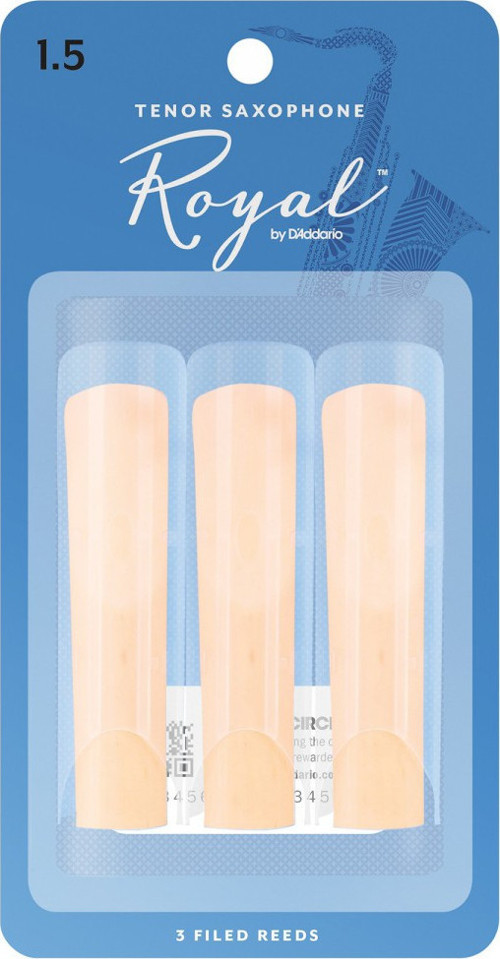 RKB0315 Royal Tenor Saksafon Kamışı No: 1.5 (Başlangıç/Eğitim) - 3'lü Paket | Dosyalı (Filed) Kesim ve Esnek C