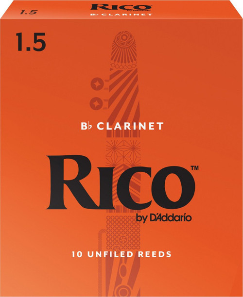 RCA1015 Rico Orange Box Sib (Bb) Klarnet Kamışı No: 1.5 (Başlangıç/Eğitim) - 10'lu Paket | Klasik Turuncu Kutu