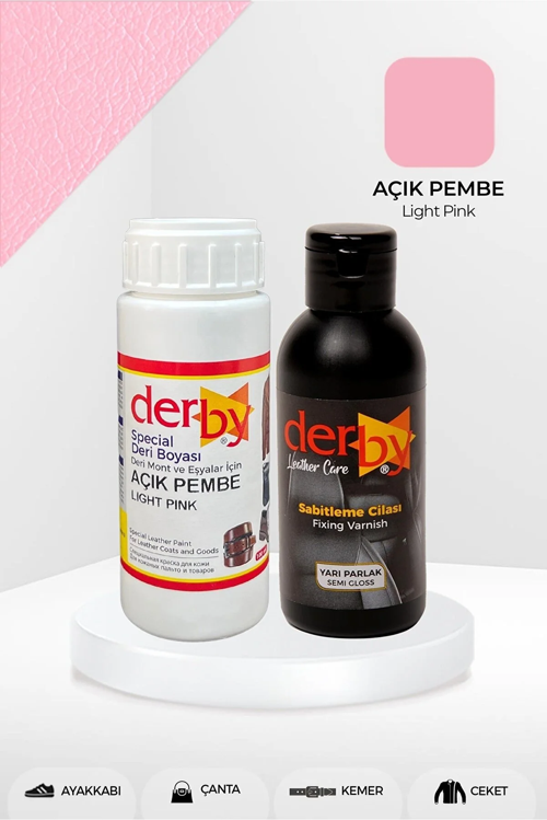 Special Açık Pembe Deri Boyası Ve Cilası 100 ml - 2'li Set / Mont Eşya Çanta Deri Boyası