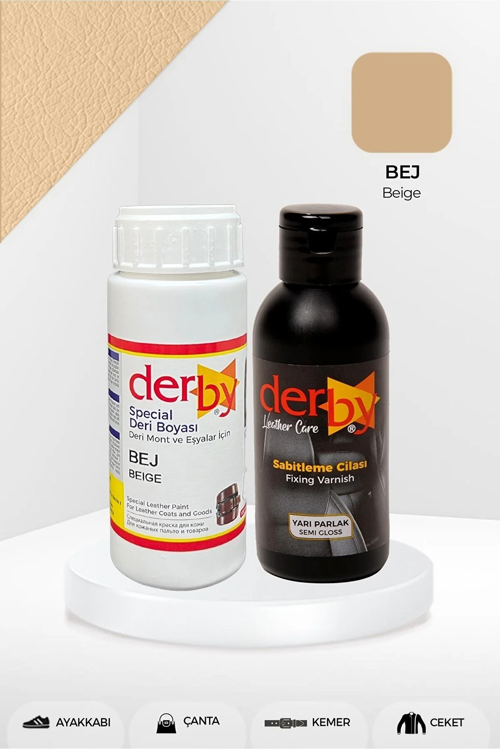 Special Bej Deri Boyası Ve Cilası 100 ml - 2'li Set / Mont Eşya Çanta Deri Boyası