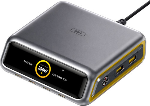 Magcube Masaüstü USB Şarj İstasyonu, GaN+ 280W Hızlı Şarj Cihazı, Siyah
