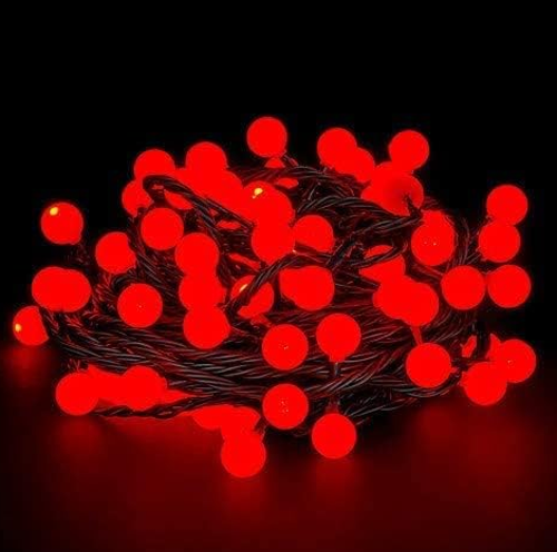5m 28 Led Kırmızı Işık Siyah Kablo Fişli