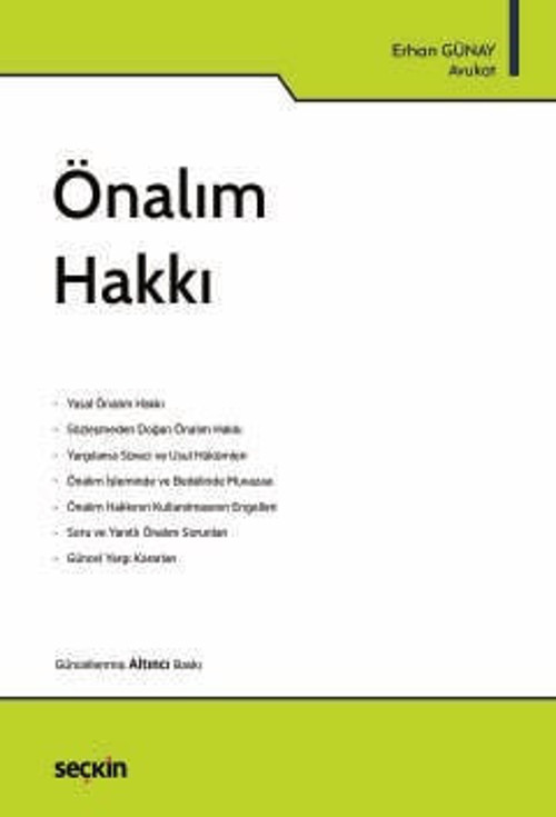 Önalım Hakkı Av. Erhan Günay 6. Baskı, Kasım 2025