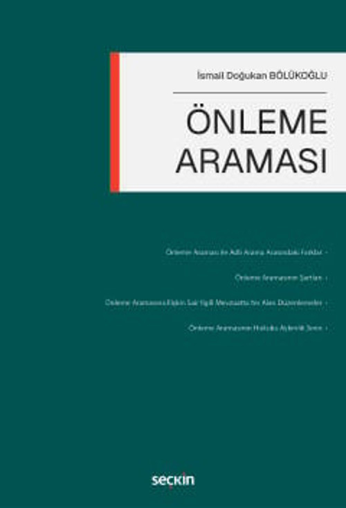 Önleme Araması İsmail Doğukan Bölükoğlu 1. Baskı, Eylül 2025