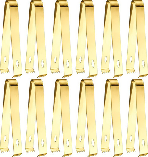 12 Adet Çelik 16,2 cm Gold Buz Ve Şeker Maşası mt128sr-12