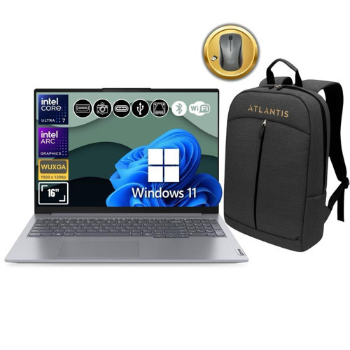 Thinkbook 21MS008RTR Atl159 Ultra7-155H 16GB Ram 1TB SSD WUXGA 16" W11Pro Notebook+Çanta&Mouse