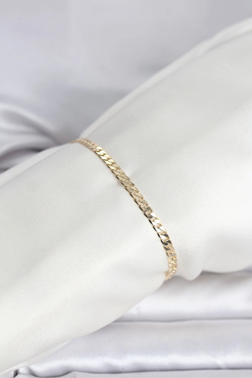 CM 14K Gold Renk Zincirli Model Kadın Bileklik - TJ-BB8294