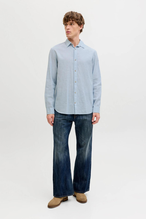 Jack & Jones JJESUMMER Linen Blend Erkek Keten Karışımlı Uzun Kollu Gömlek Yazlık