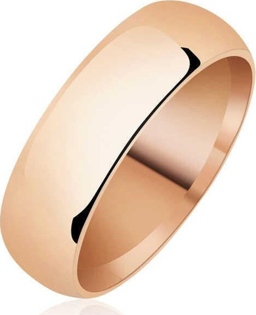 6 mm Düz Bombeli Rose Gümüş Alyans