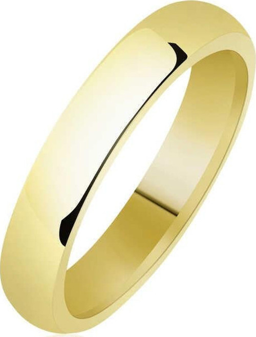 4 mm Düz Bombeli Gold Gümüş Alyans