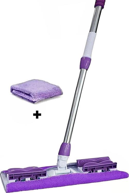 Hermoni Kıskaçlı Cam Silme Mopu Mikrofiber Yedek Bezli Yer Duvar Fayans Silme Mopu