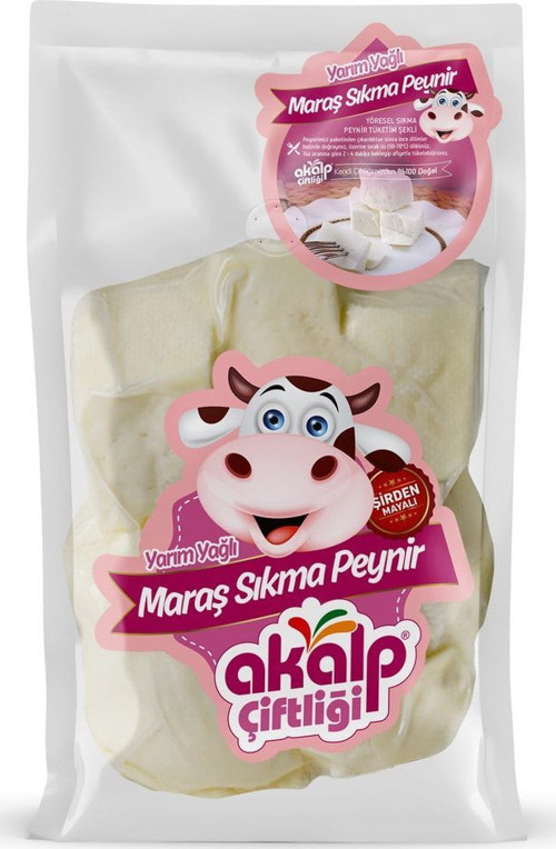 Akalp Çiftliği Yarım Yağlı Maraş Sıkma Peyniri 500 Gr