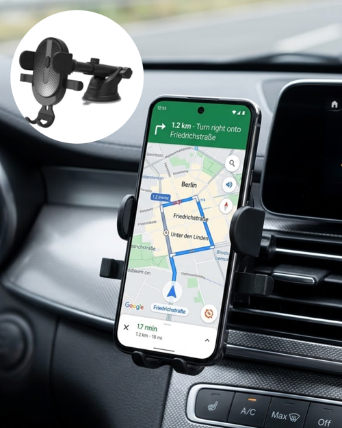 tekno Araç Havalandırma Telefon Tutucu 360 Derece Döner Otomatik Kilitli Stand 2026