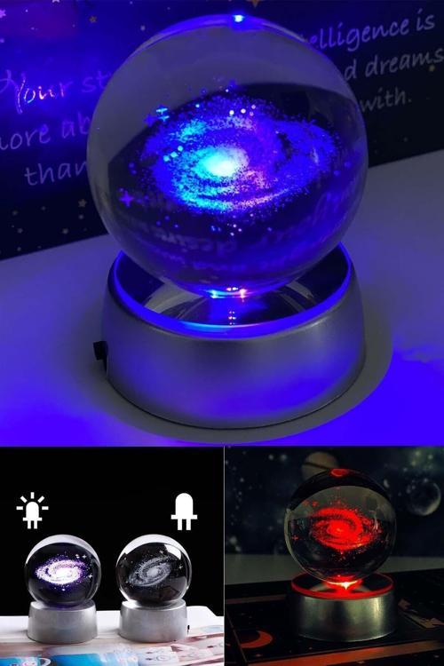 Patladı Gitti Samanyolu Galaksi Toz Bulutu Nebula Işıklı Cam Küre, Işıklı Kristal Top 6 Cm Çapında