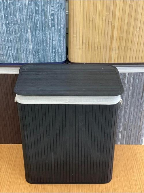 Sever Bambu2 Bölmeli Kirli Çamaşır Sepeti Dikdörtgen