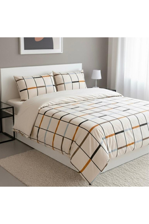 Çift Kişilik Nevresim Takımı 200x220cm | 4 Yastık Kılıfı | Lastikli Çarşaflı 180x200+25
