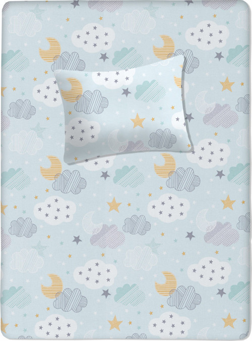%100 Pamuklu Bebek Lastikli Çarşaf 70x130+20 | Bebek Yastık Kılıfı 35x45