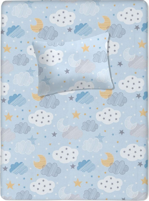 %100 Pamuklu Bebek Lastikli Çarşaf 70x130+20 | Bebek Yastık Kılıfı 35x45