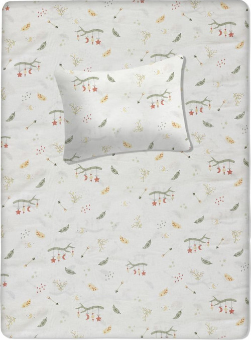 %100 Pamuklu Bebek Lastikli Çarşaf 70x130+20 | Bebek Yastık Kılıfı 35x45