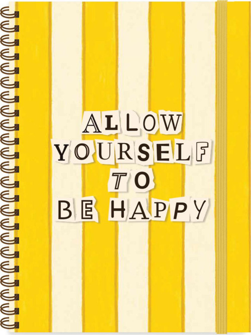 Keskin 16,5 x 22,5 Çizgili Spiralli Vibes Defter - Be Happy