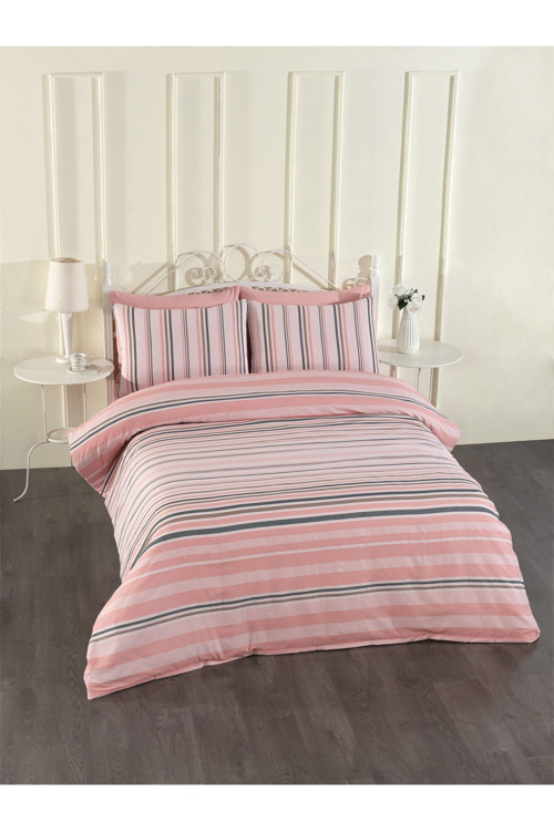 Pamuklu Somon Çarşaflı Nevresim Takımı 200x220 Çift Kişilik