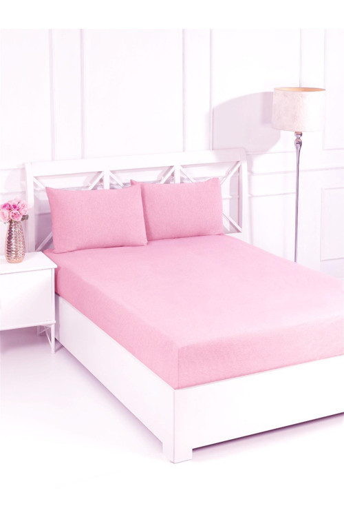 Pamuklu Somon Lastikli Çarşaf Takımı 160x200 Çift Kişilik